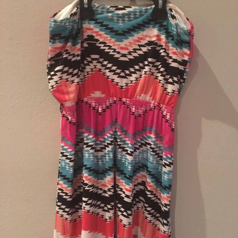 Multicolor/pattern Strapless Dress